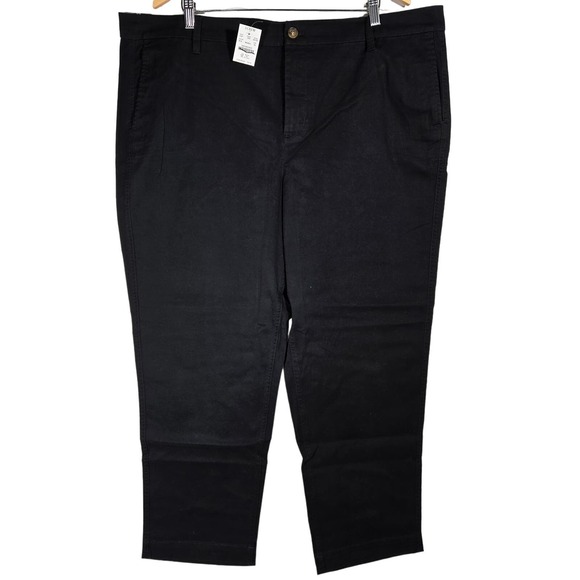 J. Crew‎ Factory High-rise girlfriend chino pant Black 20 NWT - Picture 1 of 9